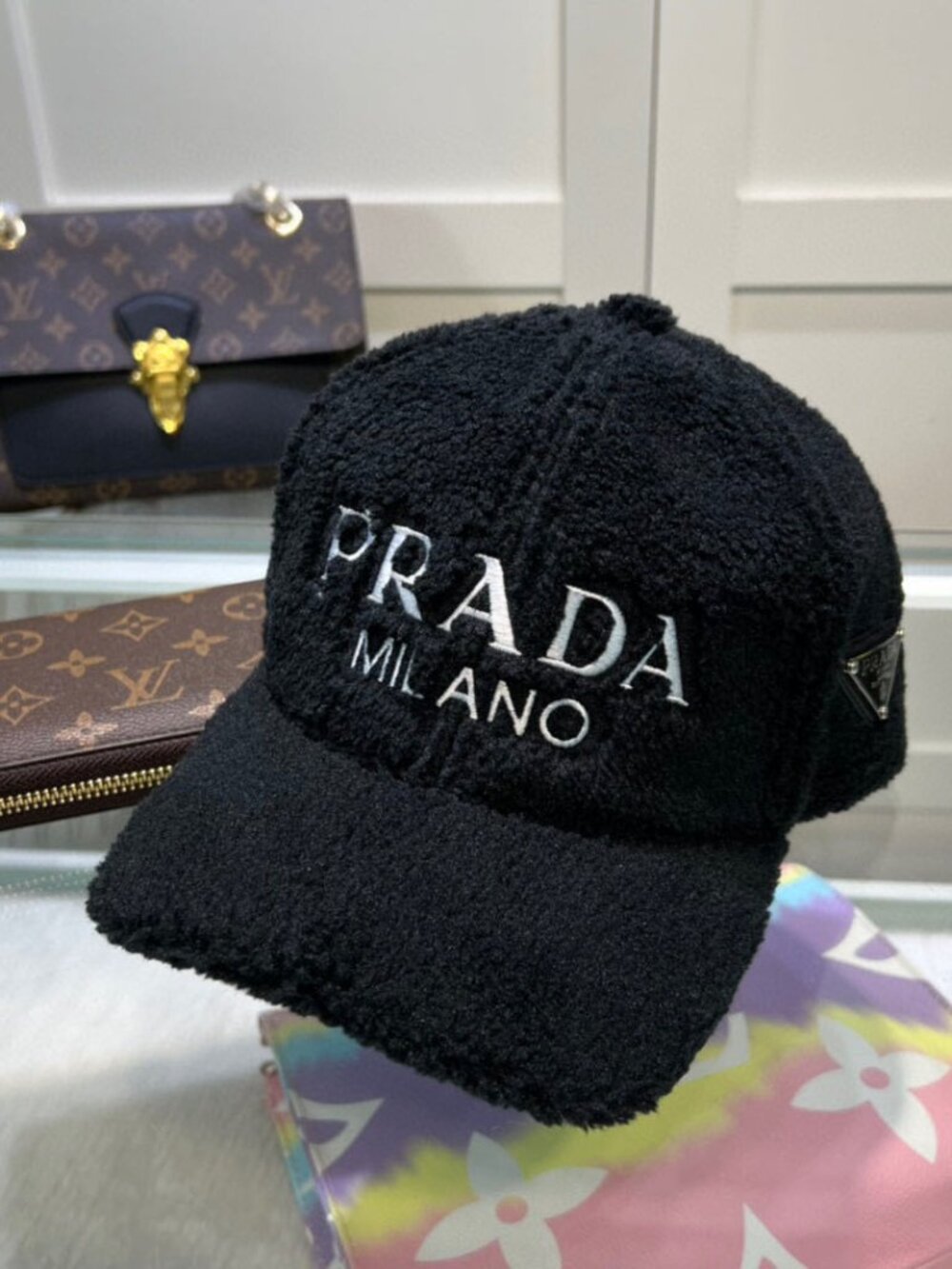 Prada Teddy Baseball Cap Black